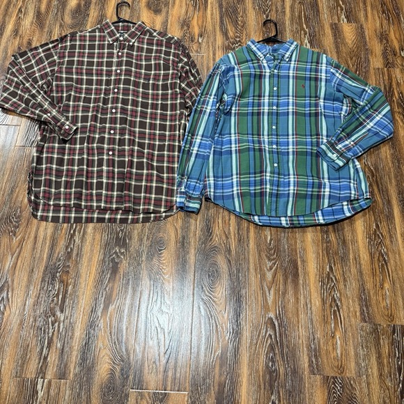 Polo Ralph Lauren Other - 2 Vintage Polo Ralph Lauren Shirt McMeel Men's Size L Brown - Green Custom Plaid